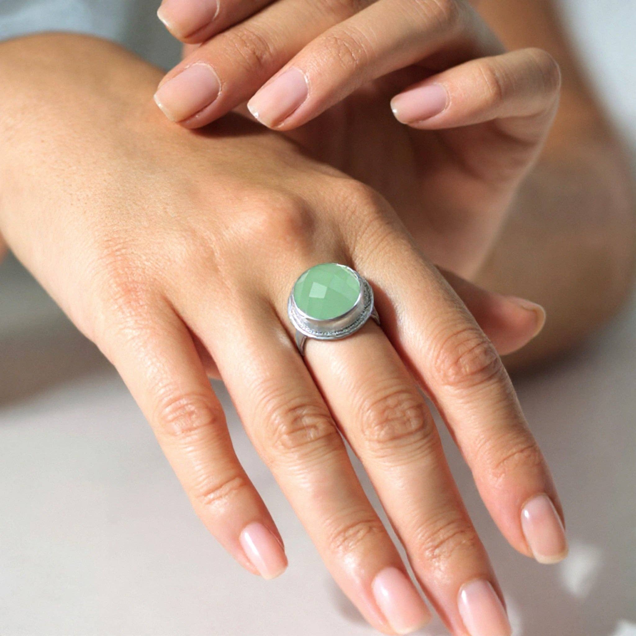 J + I Jewelry - Wholesale Cocktail/Statement Ring - Whispering Waves Chalcedony Ring2