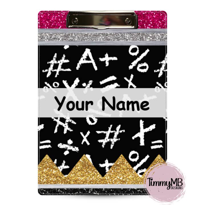 Lápis com Purpurina: Matemática - Prancheta Personalizada por atacado de TimmyMB Designs