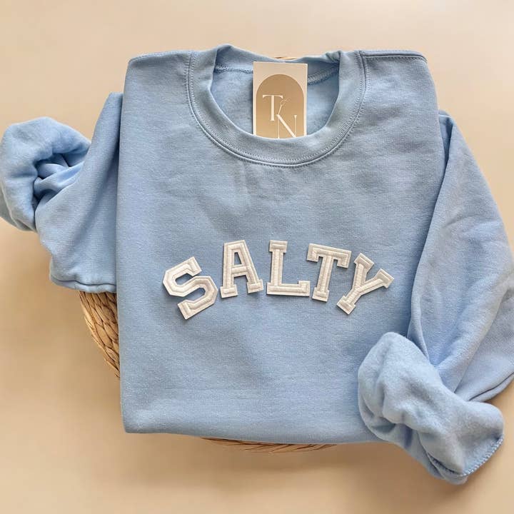 Threads And Needles, INC. - Wholesale Graphic Sweatshirt - Women's - Salty Crewneck Sweatshirt, Beach Sweatshirt