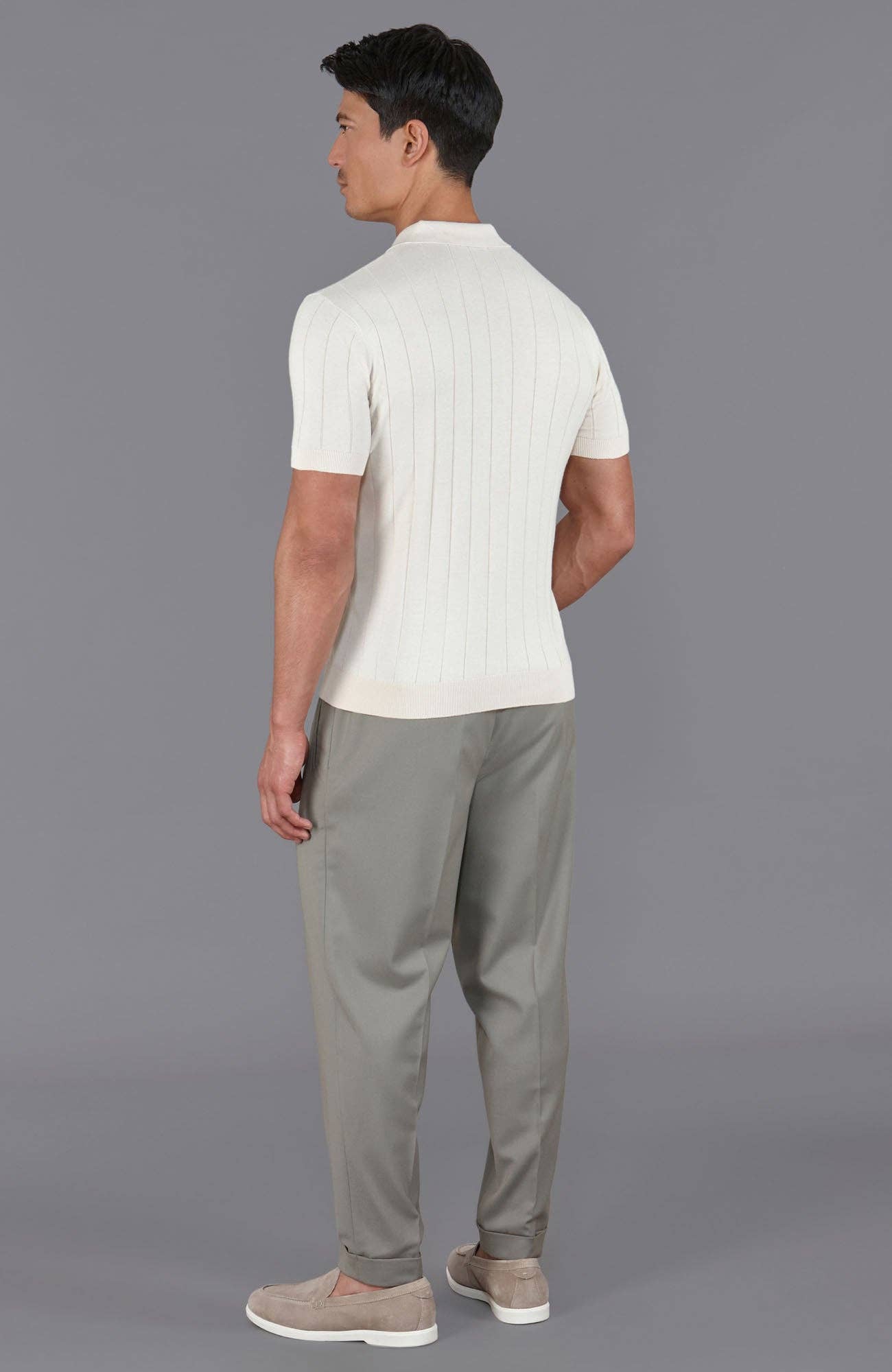 Paul James Knitwear - Wholesale Polo - Men's - Mens Ultra Fine Cotton Selection Knit Buttonless Polo Shirt11