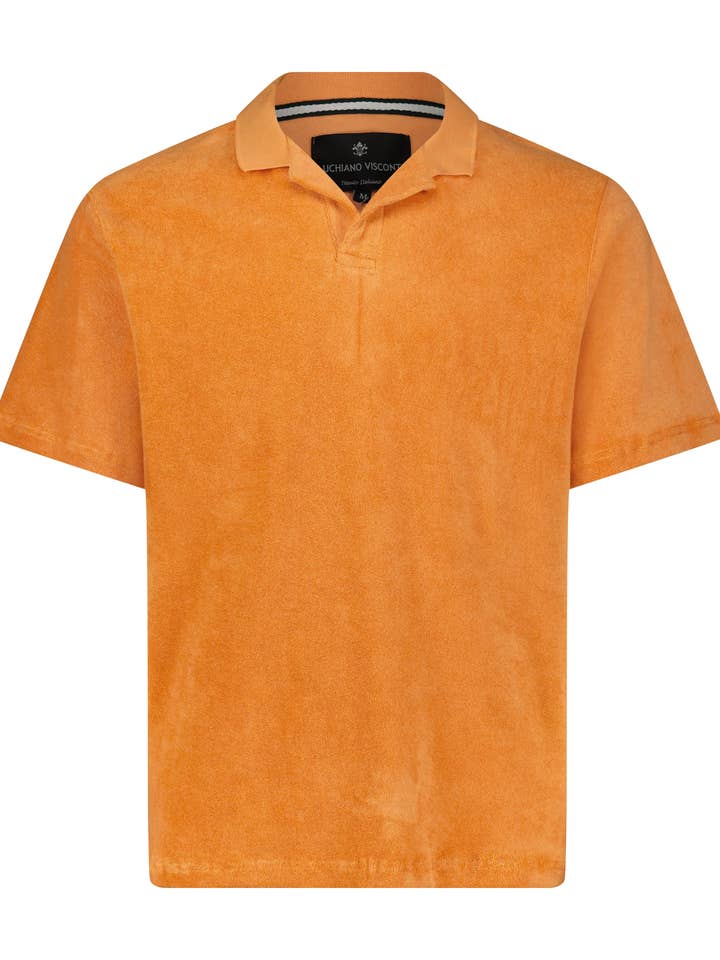 Korallenfarbener Terry-Sommer-Polo für den Großhandel von Luchiano Visconti