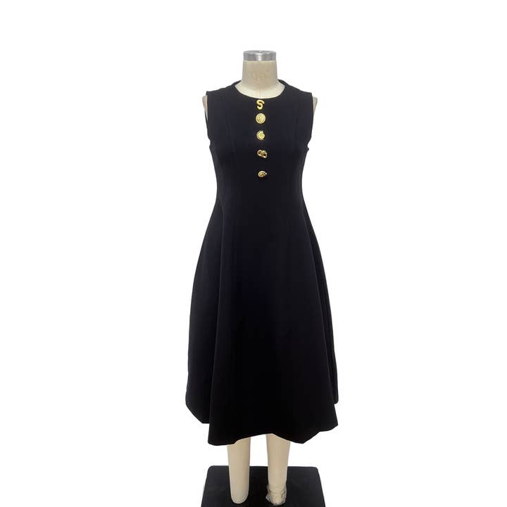 Robe trapèze sans manches avec boutons dorés X0205LD pour la vente par XHHH Inc