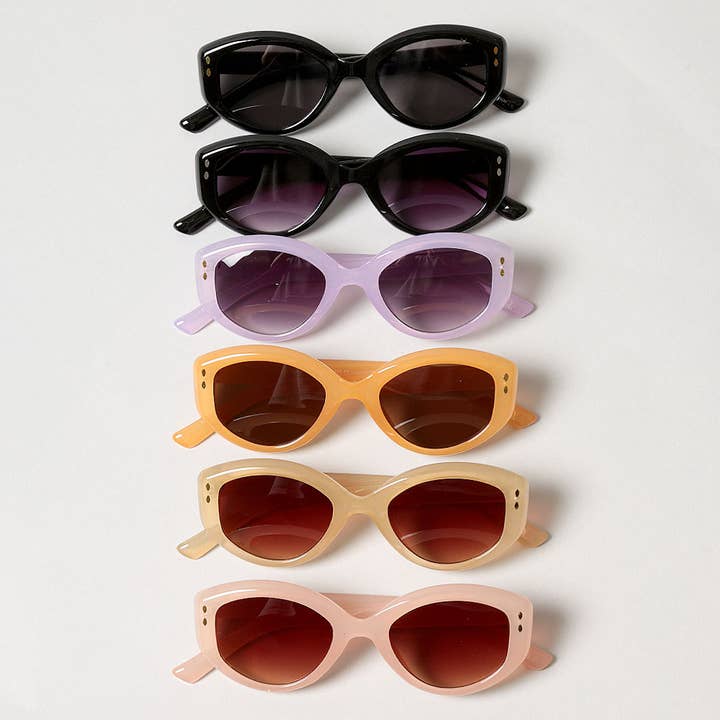 Kvinnors fet rund ram tonade solglasögon för wholesale av Fashion City