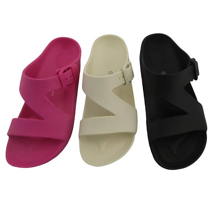 SCHNALLE ZIG ZAG PANTOFFEL - 3 FARBEN - GR.36/41 - MBS02074 für den Großhandel von MB SMERWICK SA