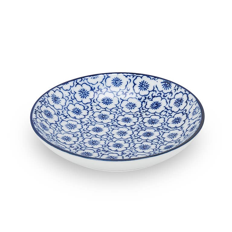 Abbott - Wholesale Decorative Plate/Dish/Bowl - Blu/Wht Rd Shallow Dish-6 Asst-4"D-14687