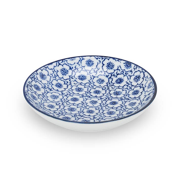 Abbott - Wholesale Decorative Plate/Dish/Bowl - Blu/Wht Rd Shallow Dish-6 Asst-4"D-14687