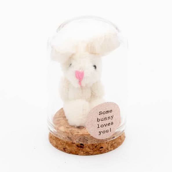 Rabbit in a cloche somebunny loves you for wholesale by Sidedish Cards