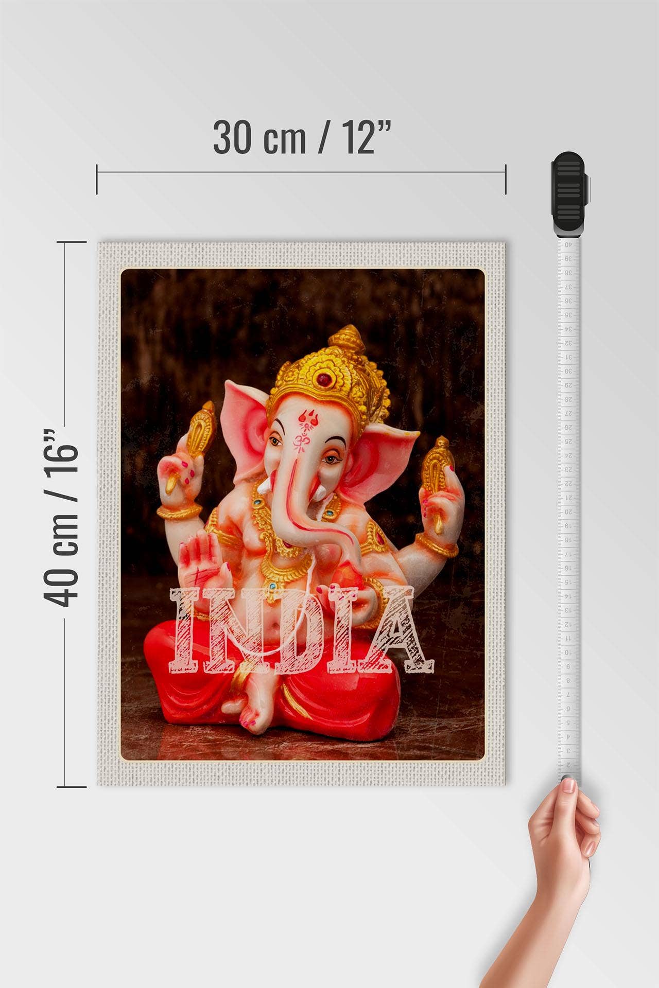 Femer - Wholesale Sculpture - Travel wooden sign 30x40 cm India sculpture Ganesha Hindu decoration4