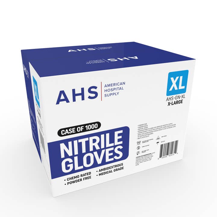 American Hospital Supply - Wholesale Cleaning Gloves - AHS Disposable Nitrile Exam Gloves, 3.5 MM, Chemo-Rated
