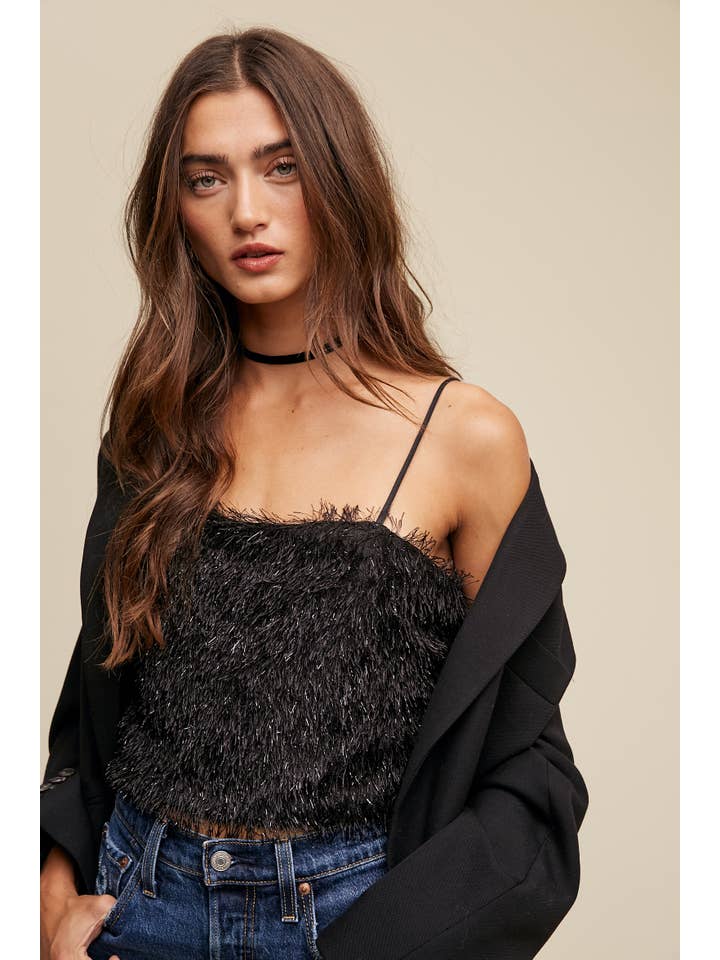 Listicle - Wholesale Camisole - Women's - Metallic Eyelash Knit Cami Top LT131526