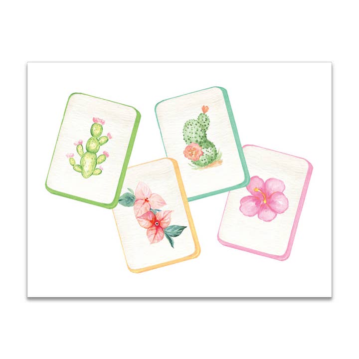 Carte de correspondance Fleurs de Mahjong Charme du Sud pour la vente par Bourbon & Bacon