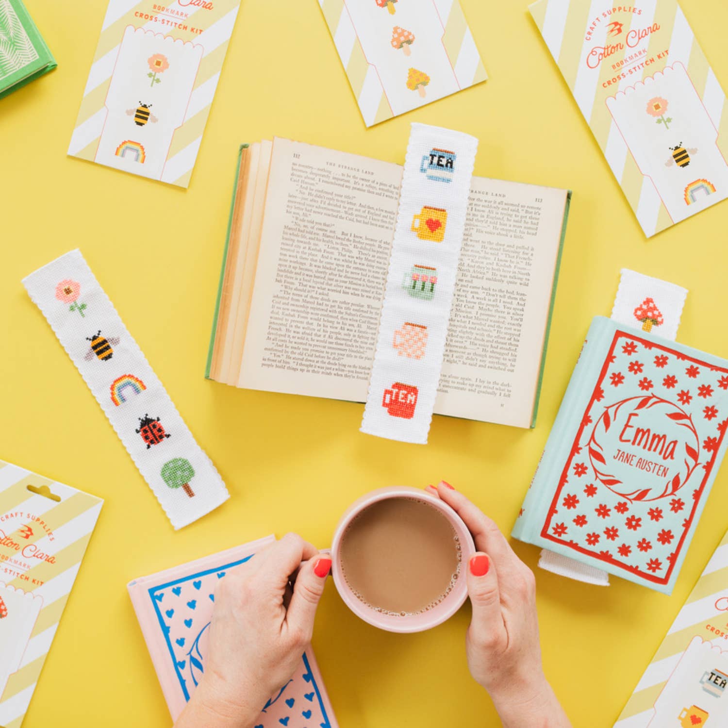 Cotton Clara Craft Kits & Supplies - Venta al por mayor Kit de manualidades - Kit de Punto de Cruz de Arcoíris de la Naturaleza para Marcador de Libros, Apto para Principiantes6