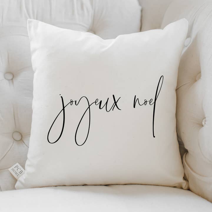 Joyeux Noel Throw Pillow for wholesale by DWELL Home Shoppe