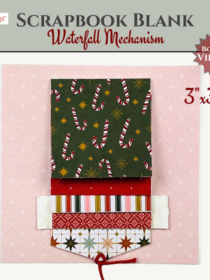 CrafTreat Scrapbook Blank Precut Album Base - Waterfall Mechanism White - 3"x3" for wholesale by CrafTreat