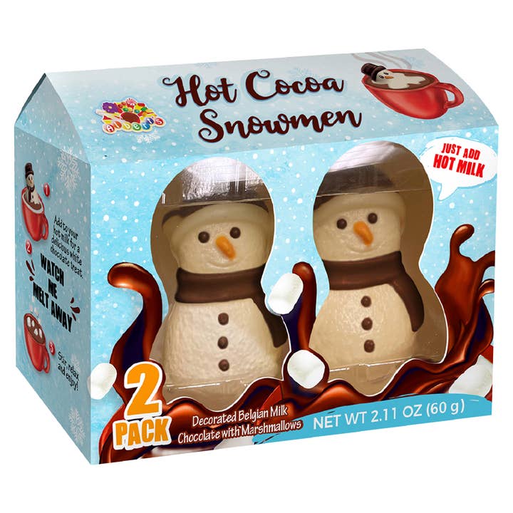 Hot Cocoa Snowmen w/ Marshmallows, 2pk, 6ct for wholesale by Grandpa Joe's Candy Shop