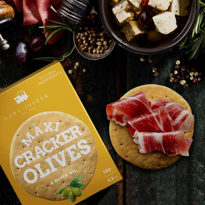 Lady Joseph - Wholesale Crackers - Maxi Cracker with green olives & Olive Oil olive cracker