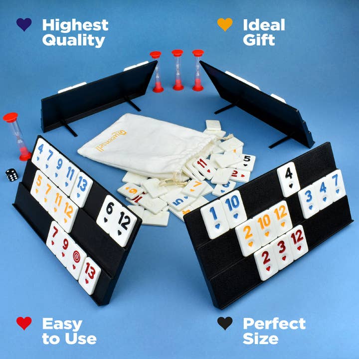 Queensell - Wholesale Board Game - Rummy Cube Game with Case, Board Game for Kids and Adults