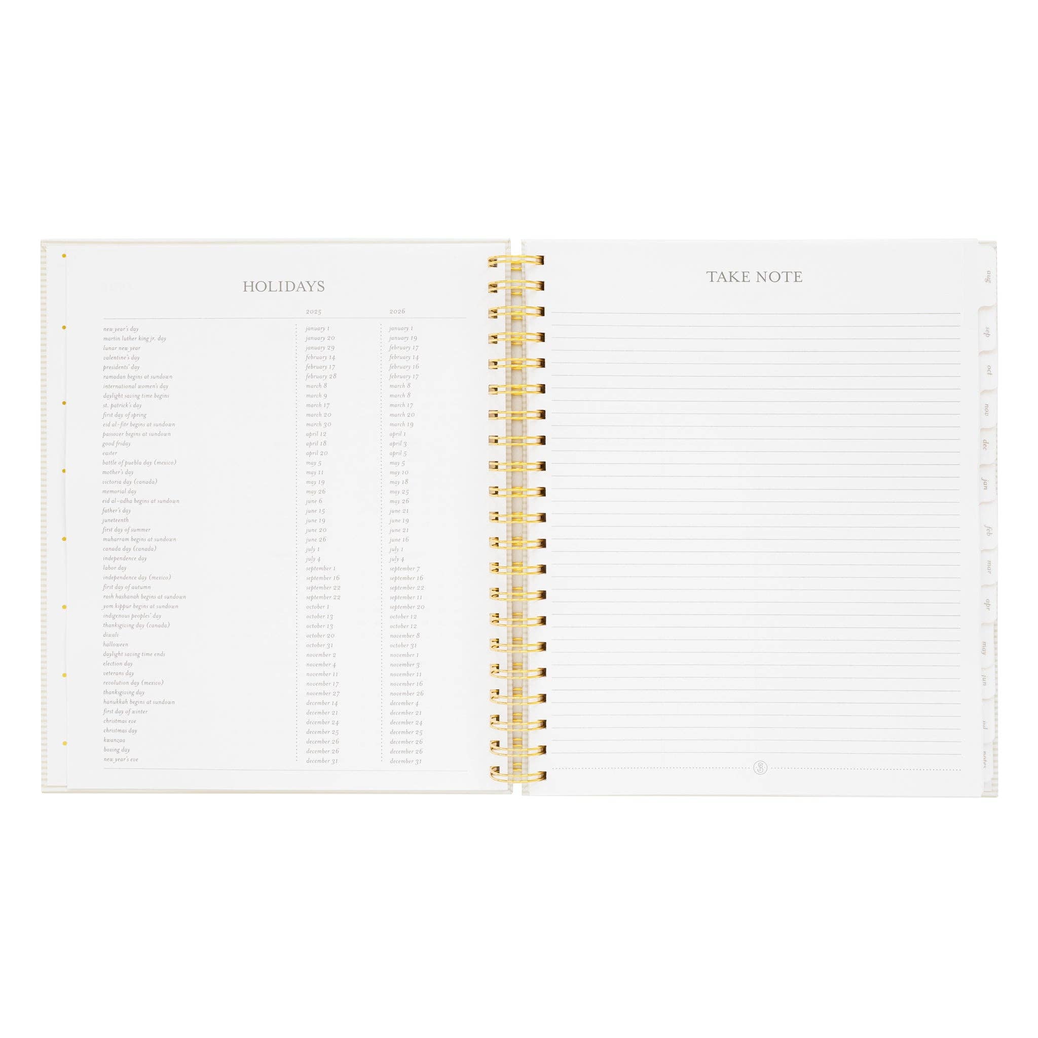Sugar Paper - Wholesale Planner - 2025-2026 Khaki Stripe Large Weekly Spiral Academic Planner9