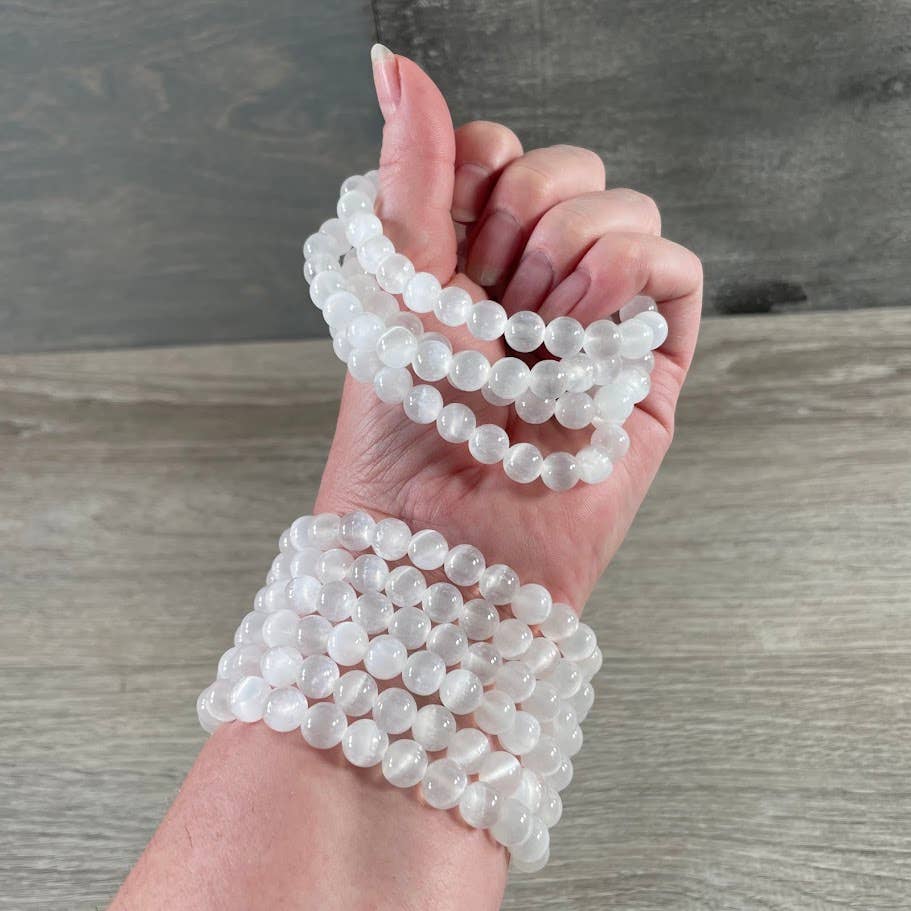 Keystone Crystals - Wholesale Beaded Bracelet - 8mm Round Gemstone Beaded Bracelets – Assorted Crystals Bulk66