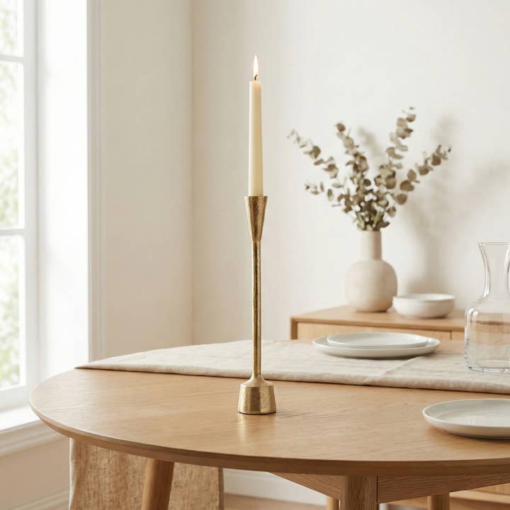 Porte-bougie Gold Spartan 14"" pour la vente par India Handicrafts Inc