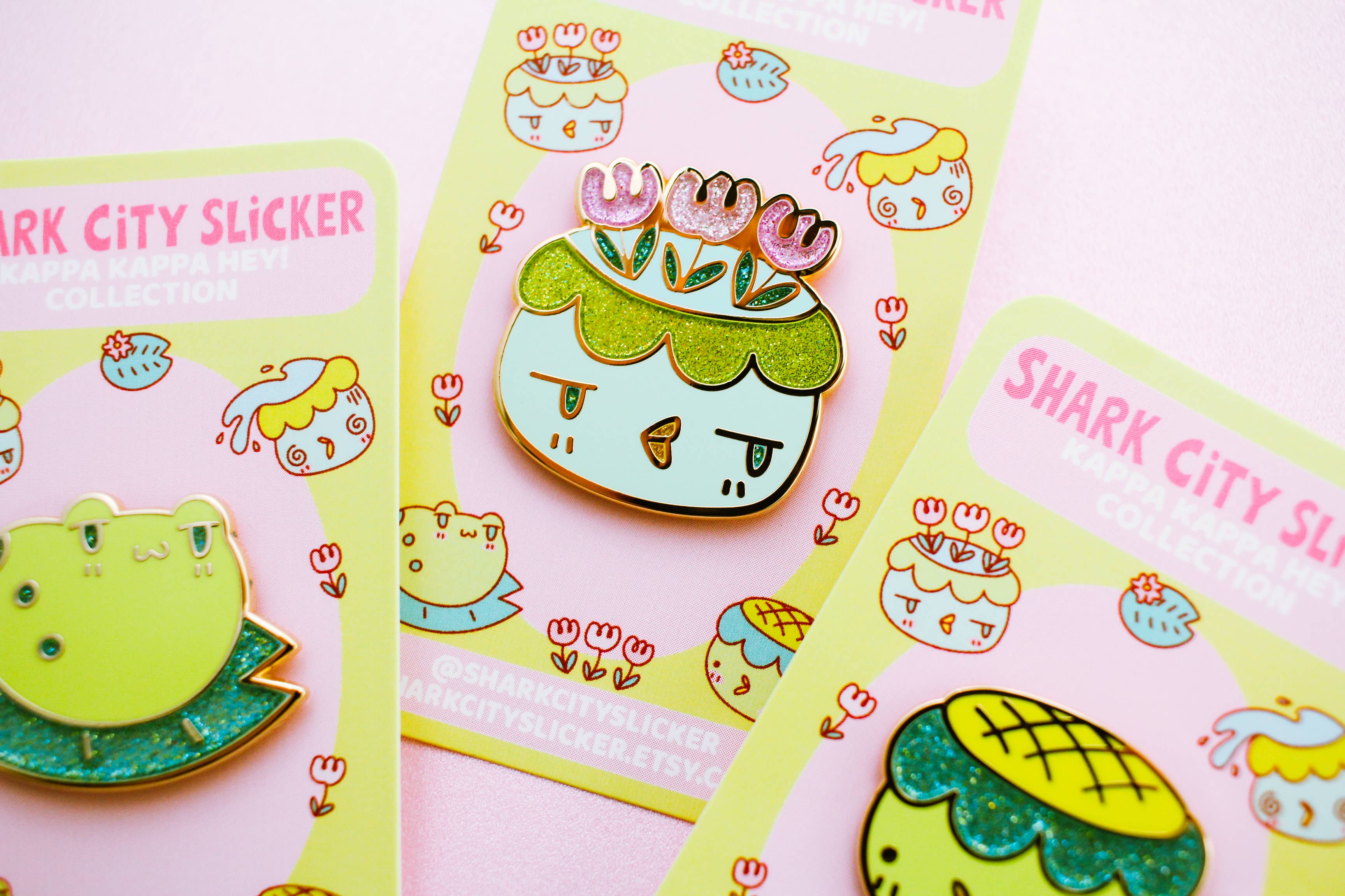 Shark City Slicker - Wholesale Lapel Pin/Button - Flower Kappa - Enamel Pin3