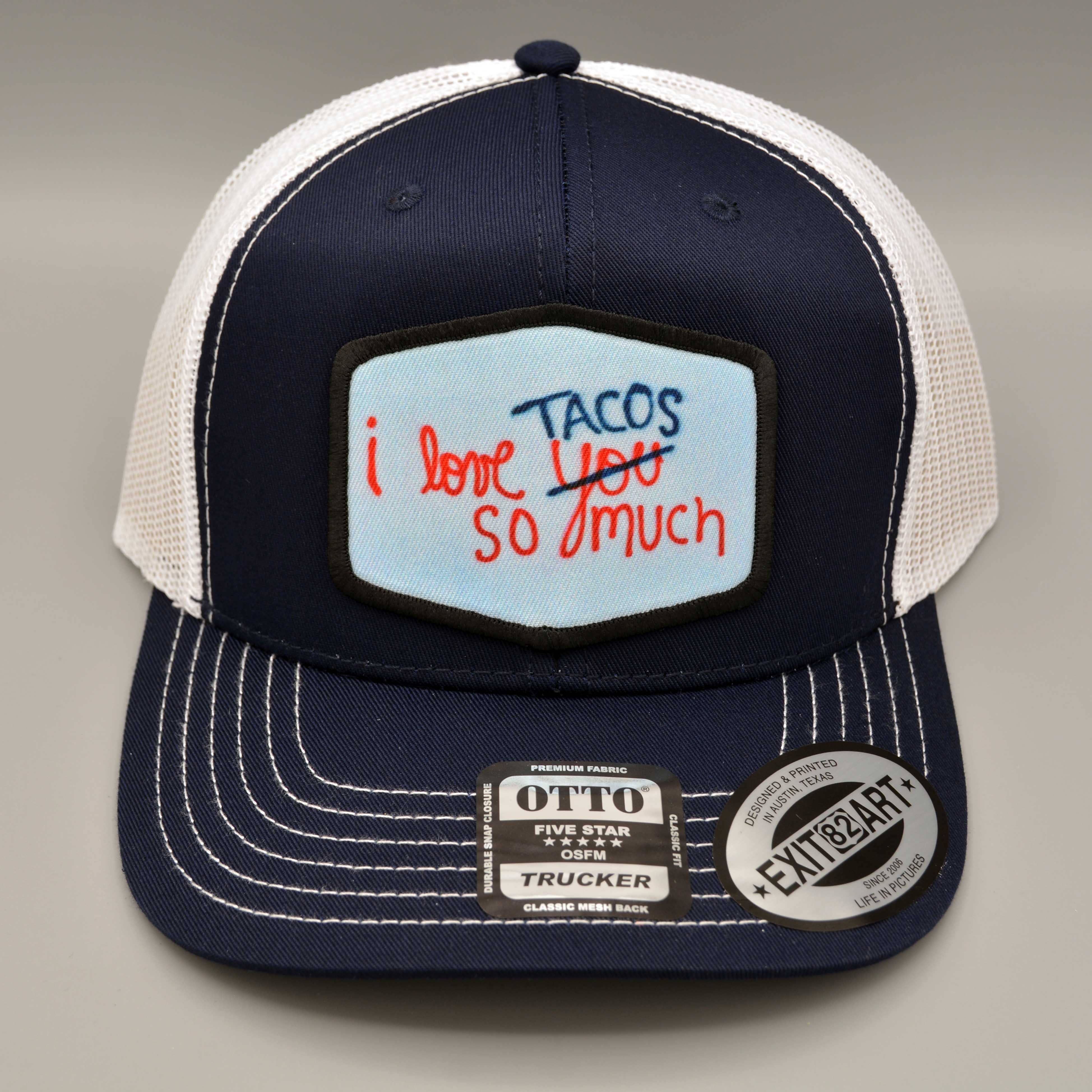 EXIT82ART - Wholesale Trucker Hat - Unisex - Snapback Trucker Hat - I Love Tacos So Much - Unisex0