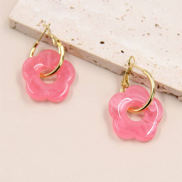 BELLISSIMA BIJOUX - Wholesale Dangle Earrings - Flower Earrings in Resin and Stainless Steel13