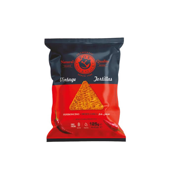 Sweet Chili Peperoncino Dolce 125 gr per la vendita all'ingrosso da parte di Fox Nut&Snack