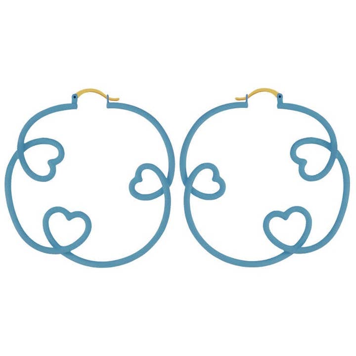 Heart de Hoop Earrings - Slate Blue for wholesale by QuayL Designs