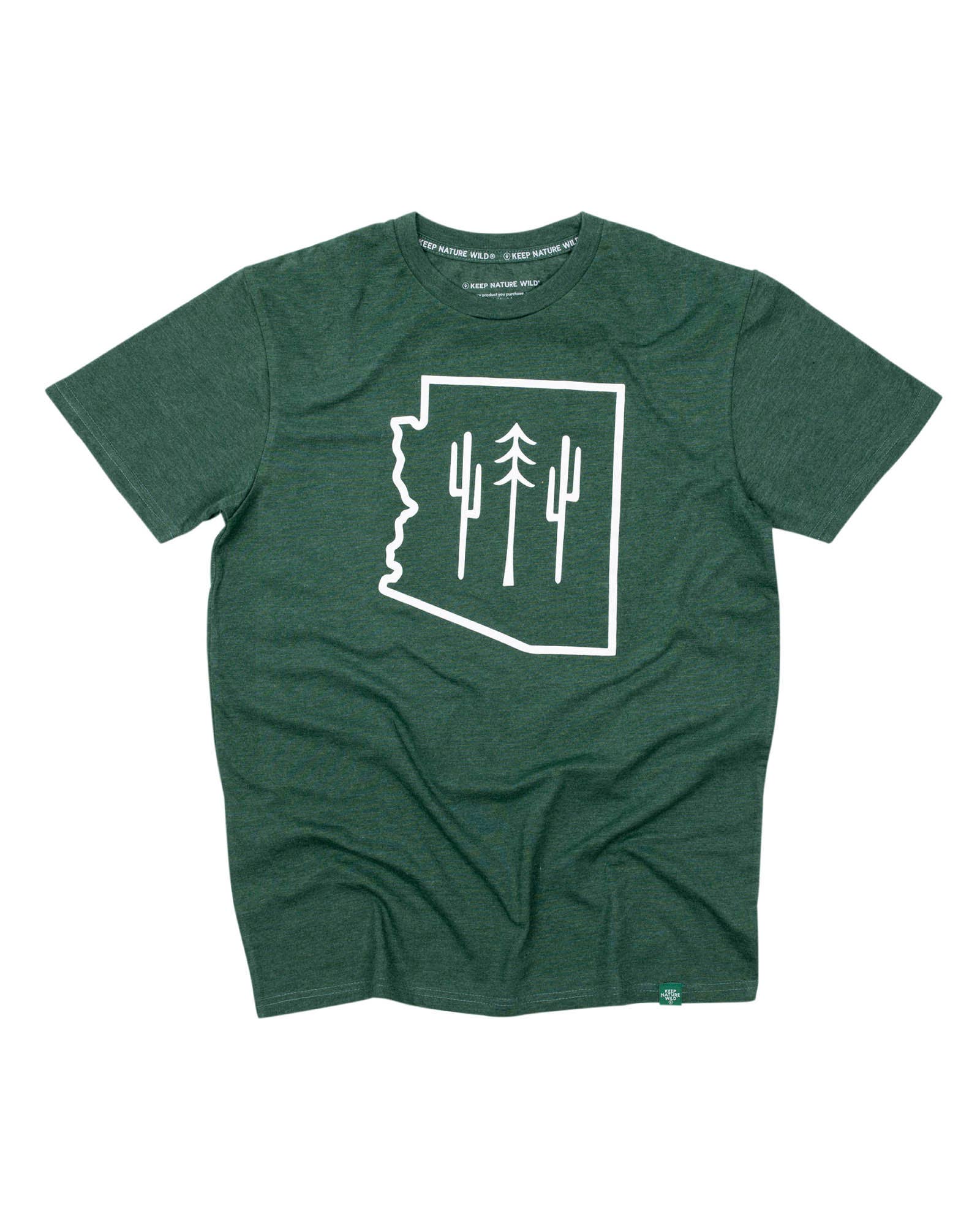 Keep Nature Wild - Wholesale Screen Printed T-Shirt - Unisex - Arizona Wilderness Unisex Tee | Heather Forest1
