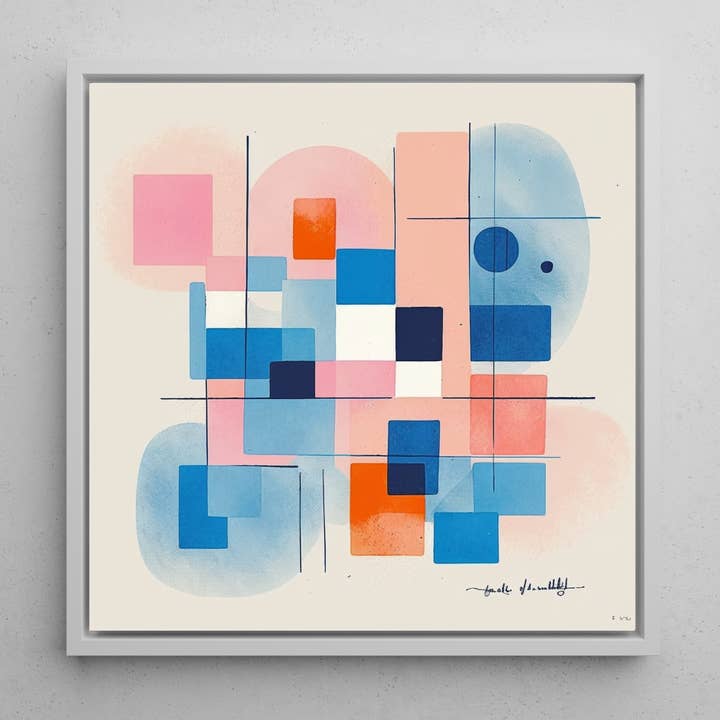 Mid Century Modern Abstract Canvas Wall Art Print for wholesale by Venus Art Prints