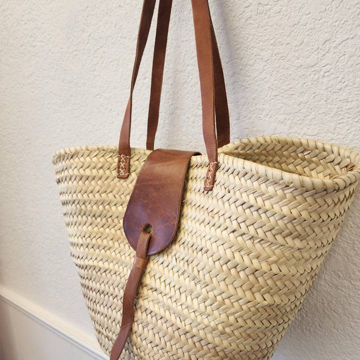 High crafty - Wholesale Beach Bag - Handcrafted Woven Market Basket – Large | Moroccan Palm Leaf4