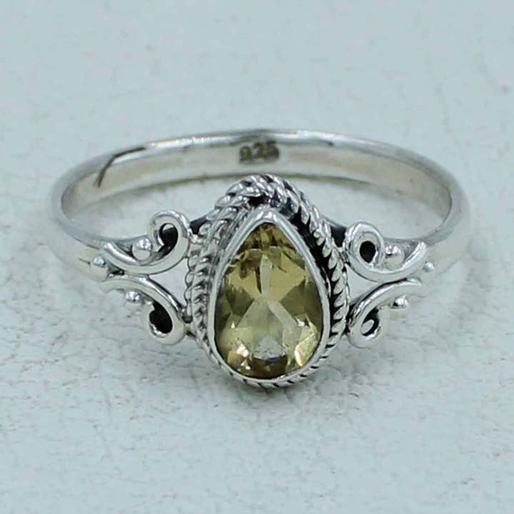 Silvex Jewelry - Wholesale Engagement Ring - Solitaire Citrine Engagement Ring in Sterling Silver