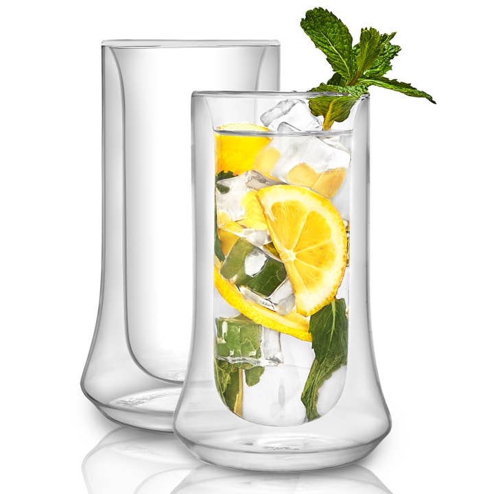 JoyJolt - Wholesale Cocktail/Liquor Glass - Cosmos Double Wall Highball Glasses, Set of 2