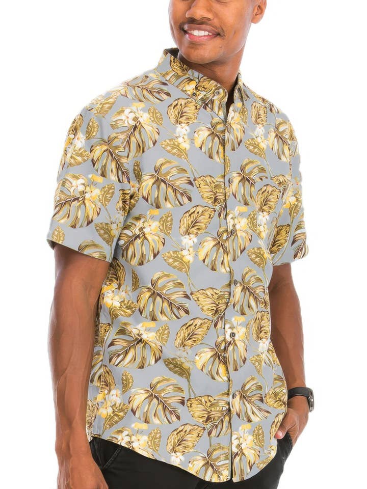 CC Wholesale Clothing - Wholesale Button Down Shirt - Men's - Hawaiian Print Button Down Shirt1