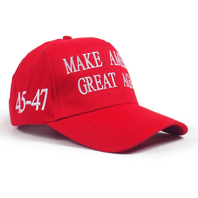 Red Make America Great Again Baseball Cap MOQ 3pcs ZK1728 for wholesale on Faire1