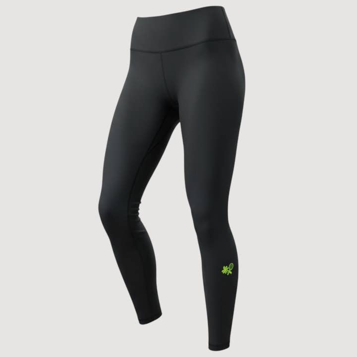 Dames High Rise Trainingslegging 7/8 - Zuiver Zwart / Geel voor wholesale door Vacay All Court Apparel