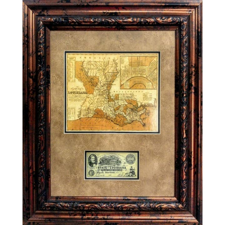 Louisiana Map and Money for wholesale by Picture King