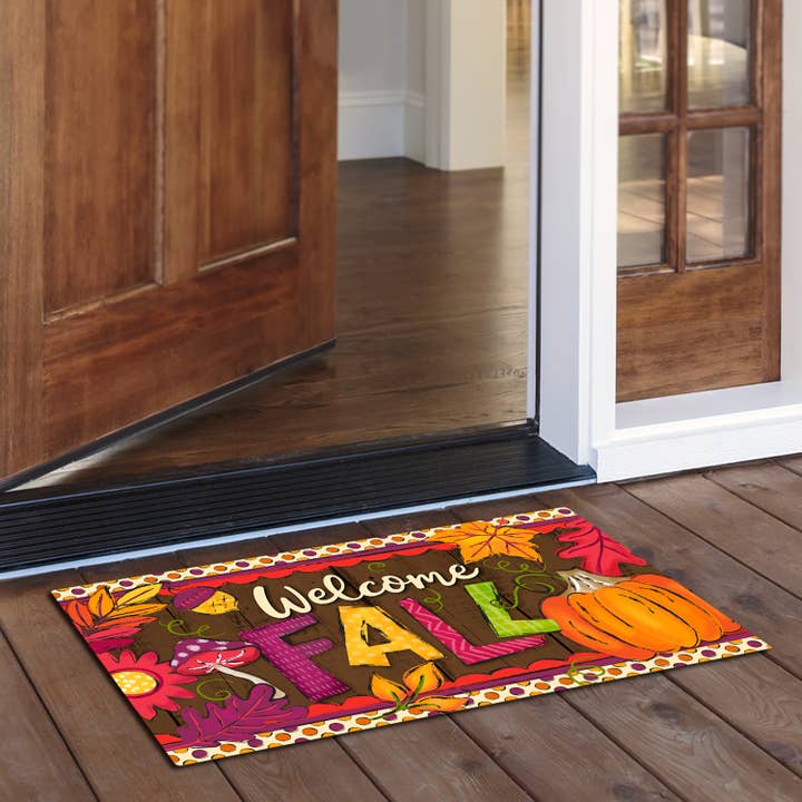 Welcome Fall Indoor/Outdoor Entryway Floor Mat for wholesale by Conimar Promotions