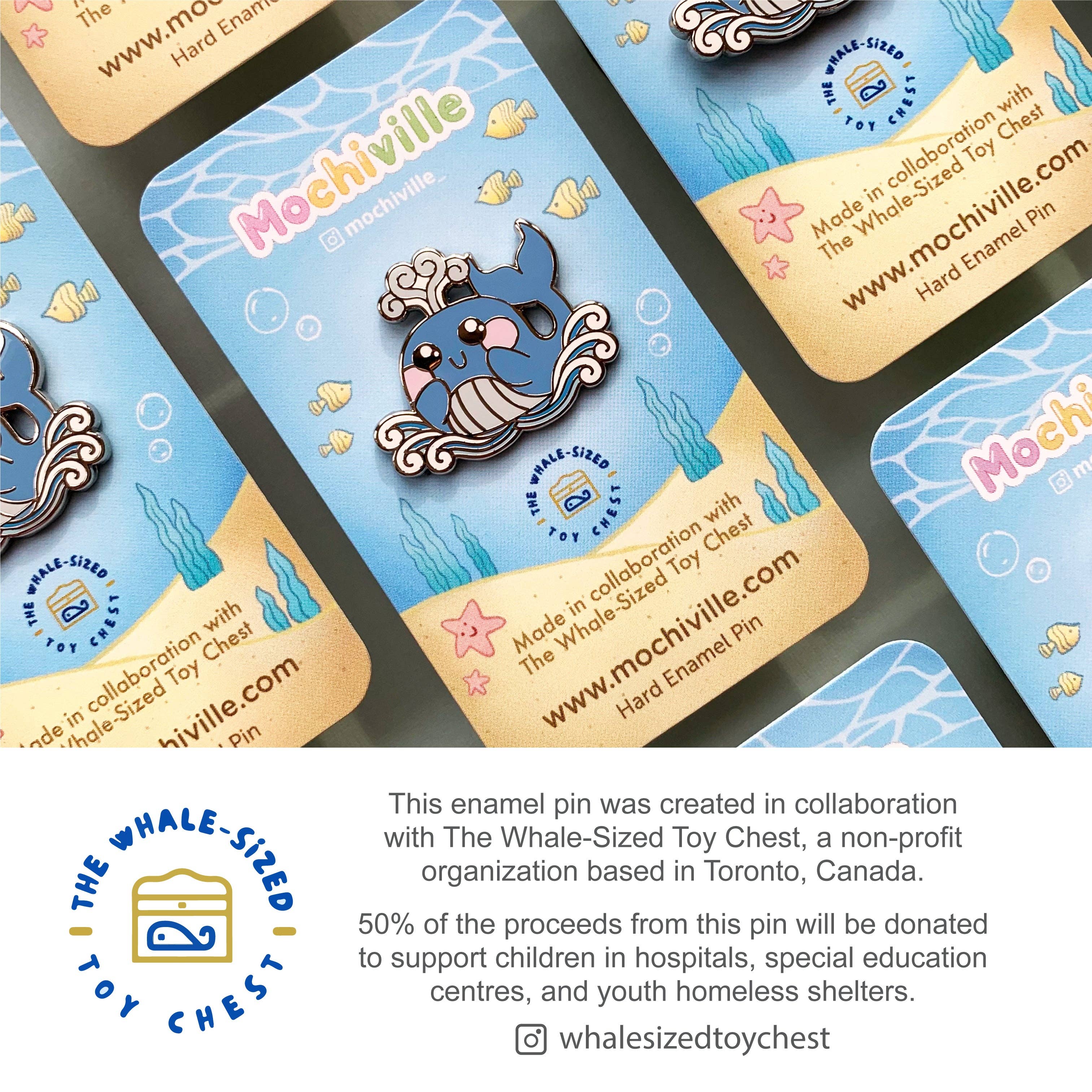 Mochiville - Wholesale Lapel Pin/Button - Charity Baby Whale | Enamel Pin6