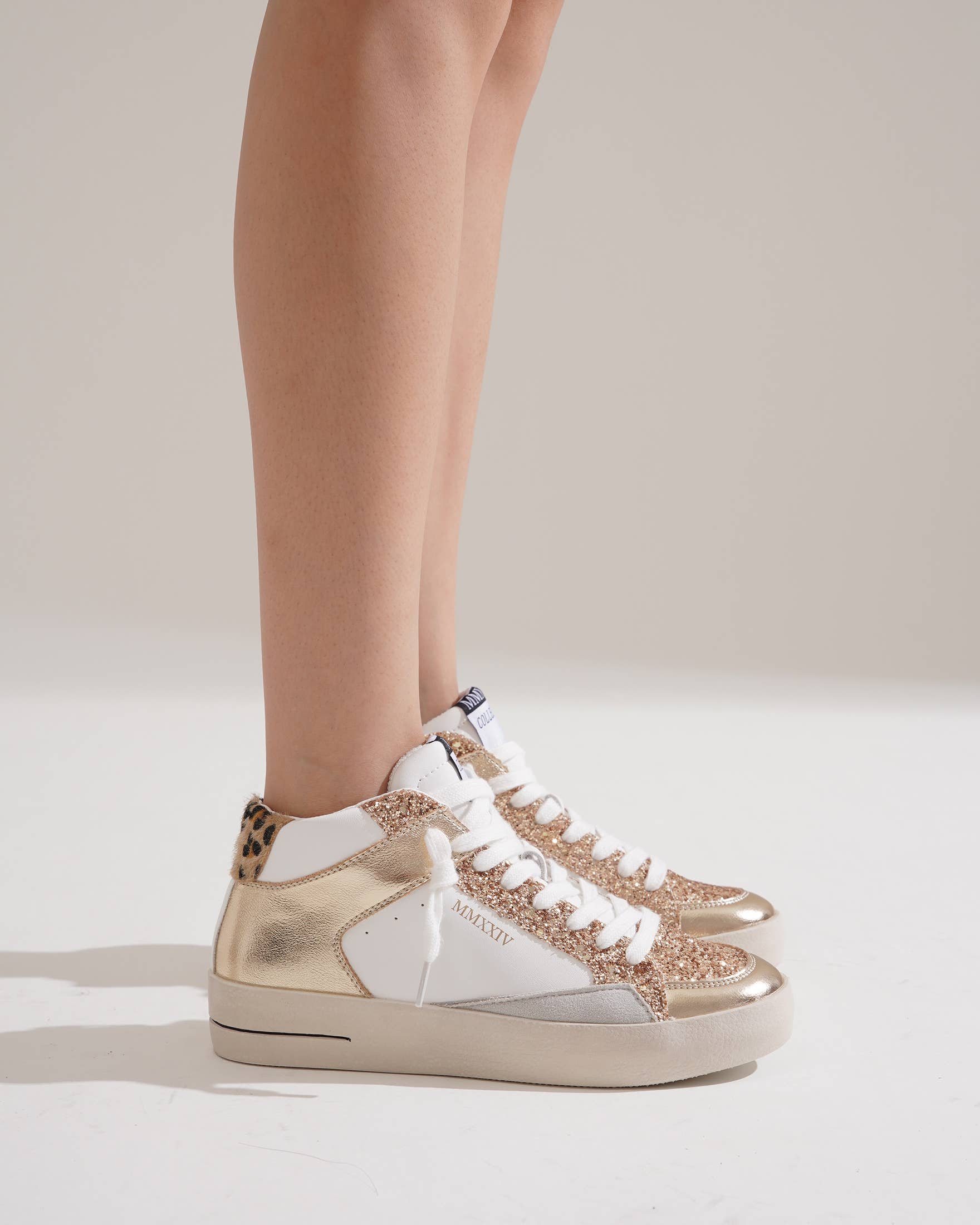 CEREZA - Wholesale Lifestyle Sneakers - Women's - Women's High-cut Platform Sneakers with with glitter detail9