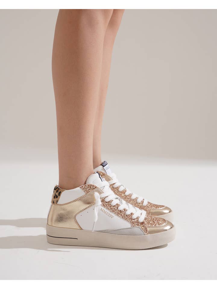 CEREZA - Wholesale Lifestyle Sneakers - Women's - Women's High-cut Platform Sneakers with with glitter detail9