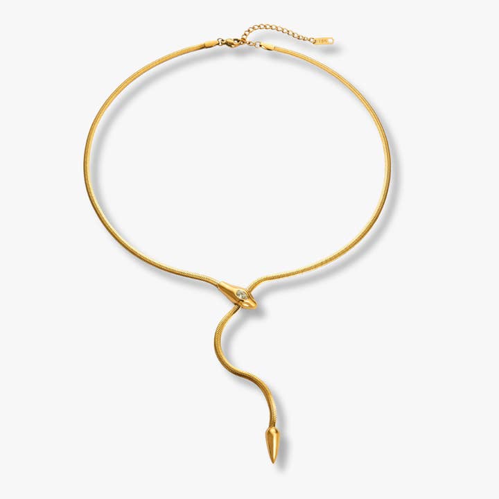 La Collana Serpente a Spina di Pesce Renata per la vendita all'ingrosso da parte di Liv Bella Vita | European Inspired Waterproof Jewelry