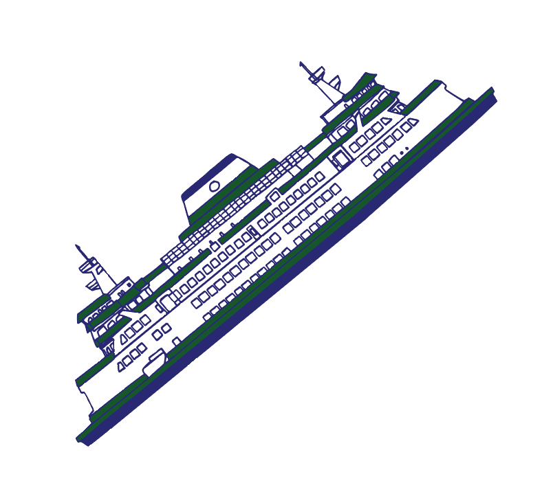 Pier Six Press - Wholesale Sticker - Washington State Ferry Sticker1