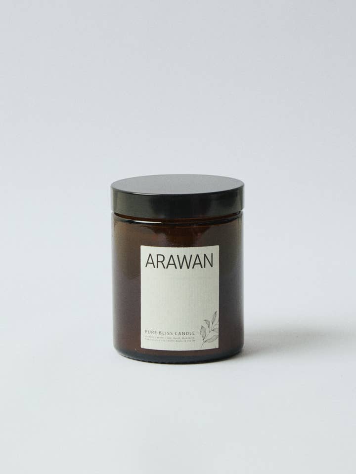 Private Label Customisable Amber Glass Soy Candle - 180ml for wholesale by Own