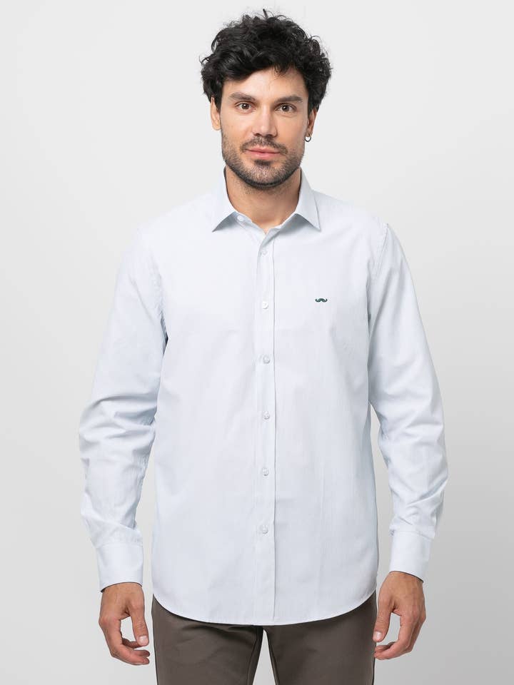 Slim fit gestreept overhemd katoen zonder flamingo voor wholesale door Núñez de Arenas