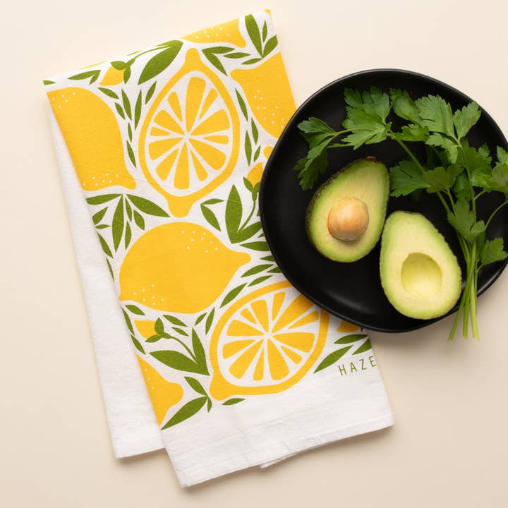 HAZELMADE® Tea Towels + Gifts - Wholesale Tea Towel - Lemon Tea Towel | Kitchen Decor