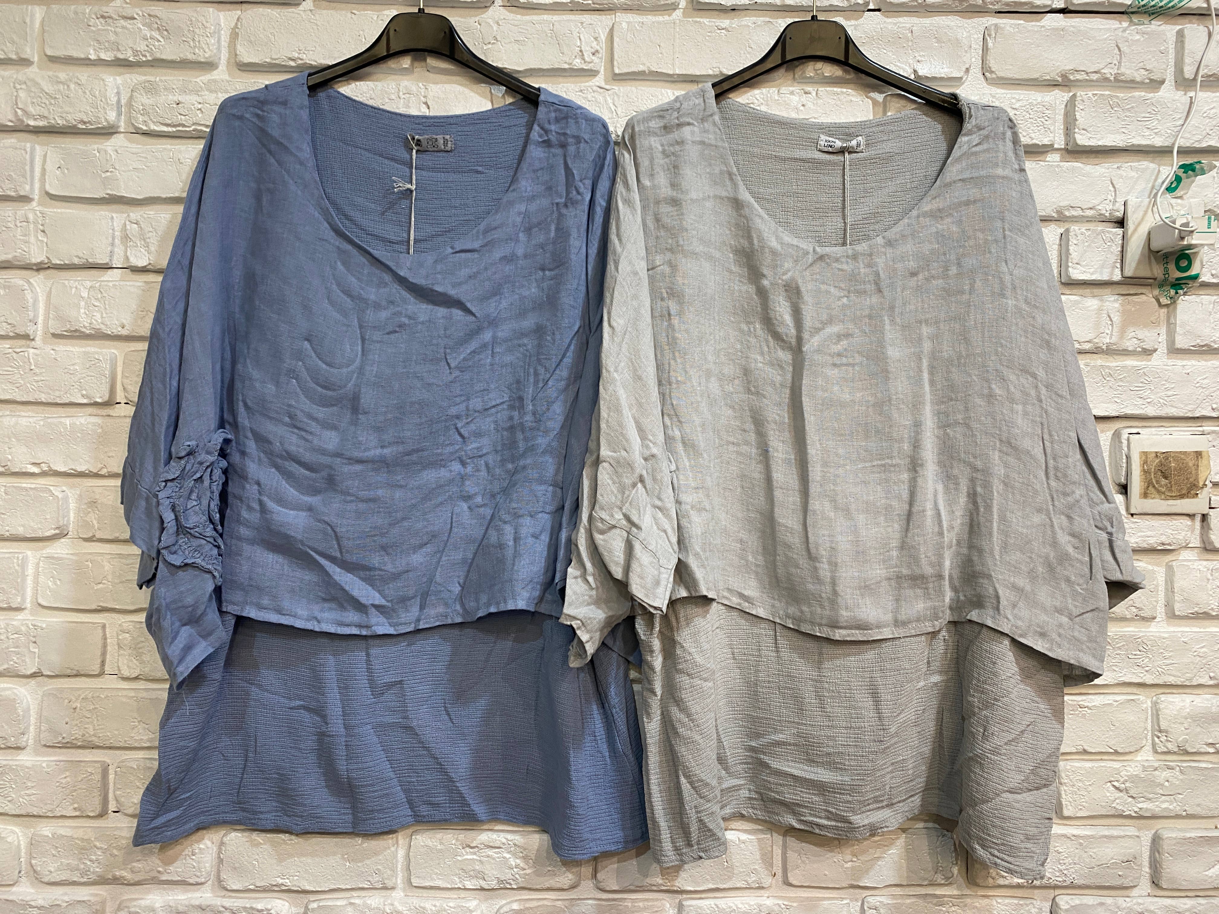 la maison des fibres naturelles - Wholesale Tunic - Women's - Linen tunic lined with cotton 87070 50% linen 50% cotton20