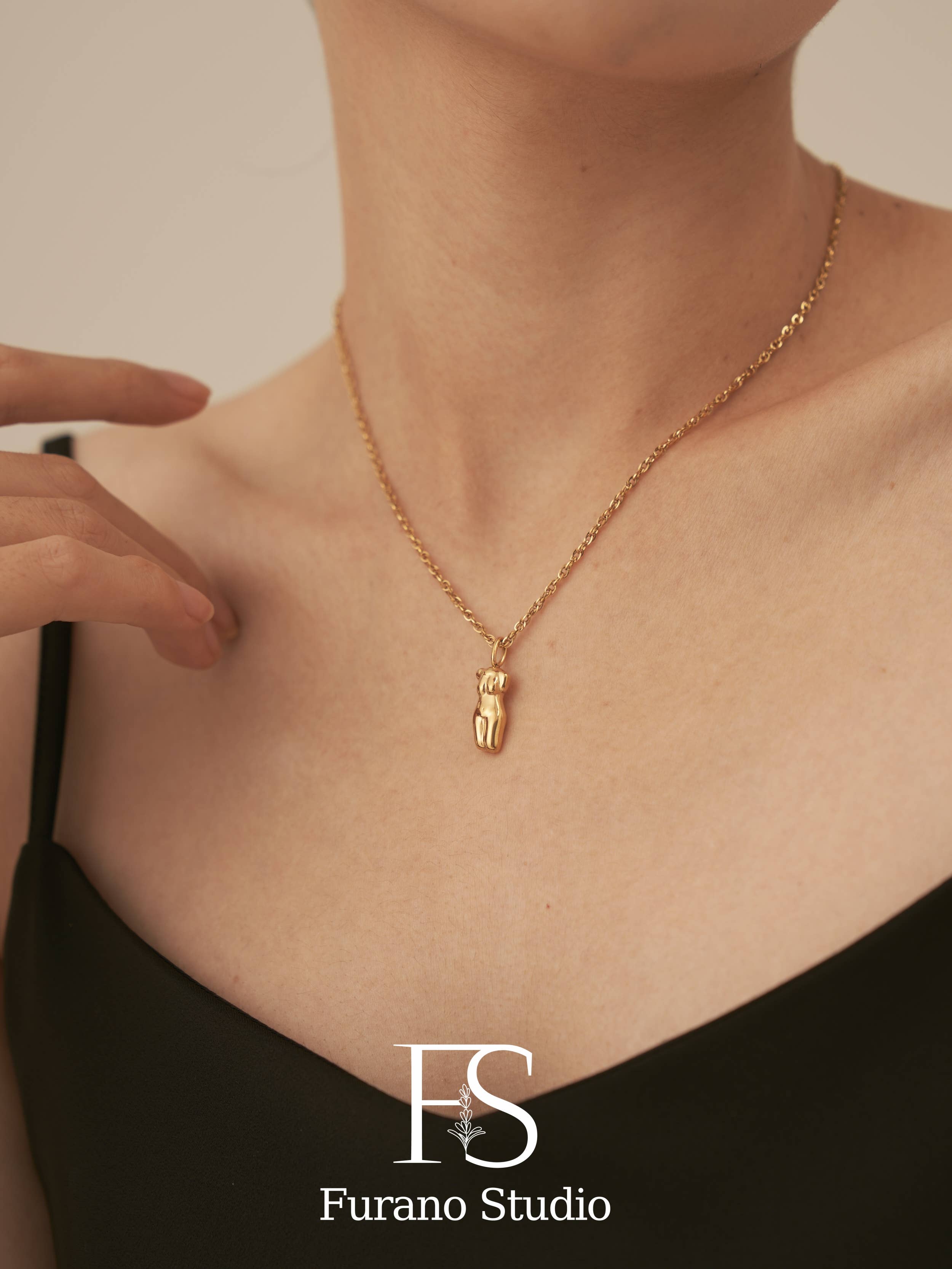 Furano Studio - Wholesale Pendant/Charm Necklace - 18K Gold Filled Female Body Pendant Necklace4