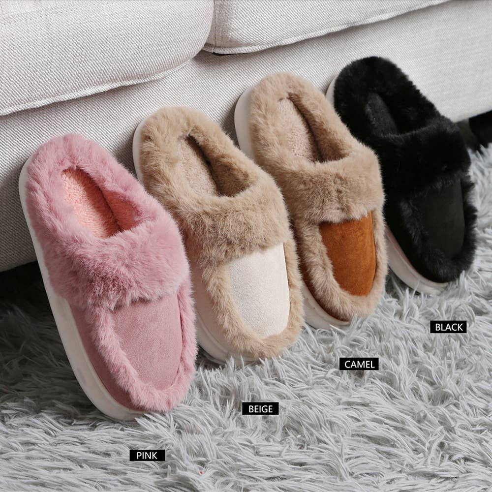 Sensibling Corp. – Engroshandel Slippers - Dame – Faux ruskind bløde indendørs gulvtøfler9
